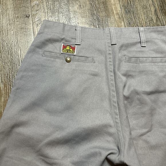 VTG Ben Davis Work Shorts Men 32 Grey Utility Carpenter Canvas Workwear Y2K - Picture 2 of 6